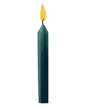 A candle with a green flame on a white background vector