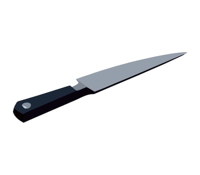 A knife is shown on a white background vector