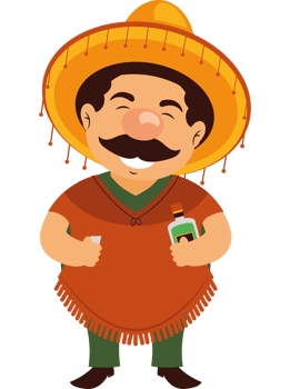 Mexican man holding a bottle of tequila png