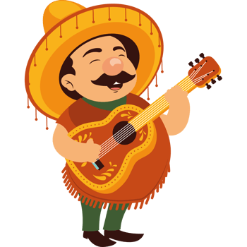 Mexican man playing guitar png