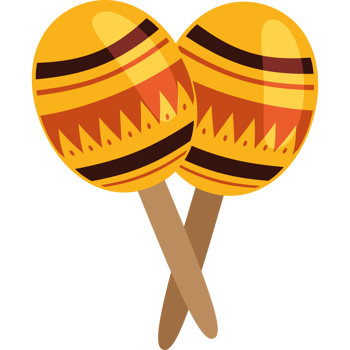 Two maracas on sticks icon png