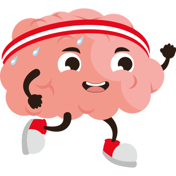 Brain running with a bandana on its head png