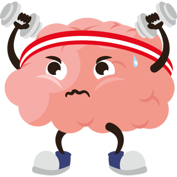 Brain exercising with dumbbells png