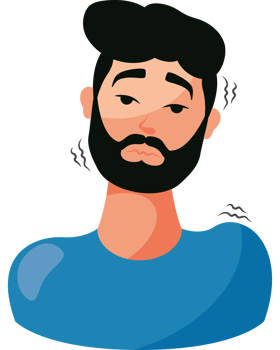 A man with a beard and a blue shirt png