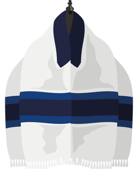 A white and blue scarf with a blue stripe png