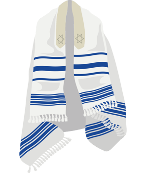 jewish tallit with david stars png