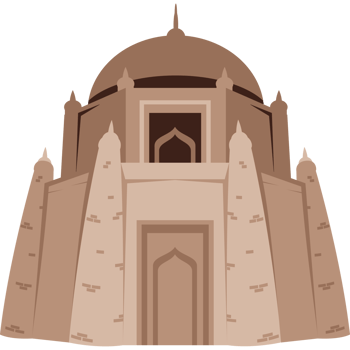 A brown building with a dome on top png