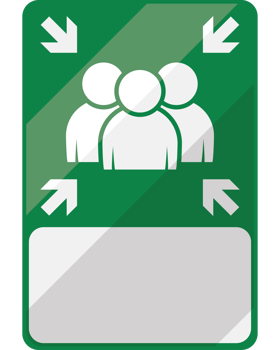 Assembly Point signboard on a transparent png