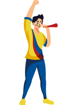 A cartoon man holding a bat and a baseball png