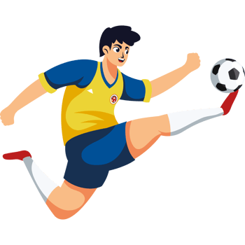 soccer colombia player with ball png