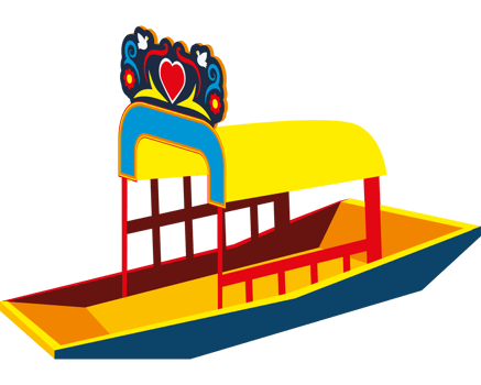 mexico trajineras of xochimilco isolated png