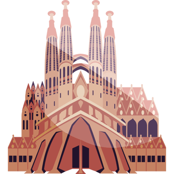 Sagrada familia church in barcelona, spain png