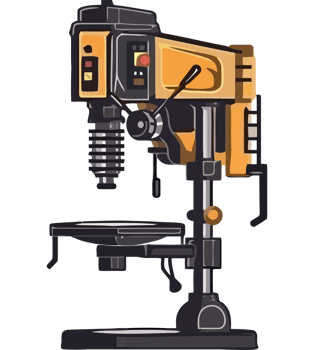 A drill machine on a transparent background png