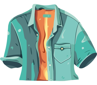 An illustration of a shirt with a pocket png