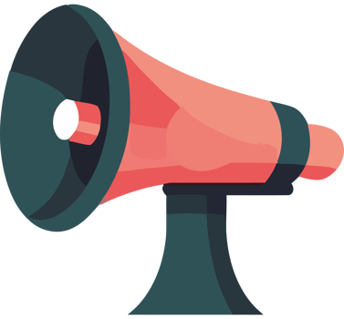 A red megaphone on a transparent background png