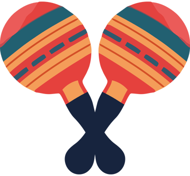 Two maracas with colorful handles png