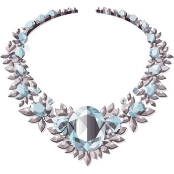 A necklace with blue stones and silver leaves png