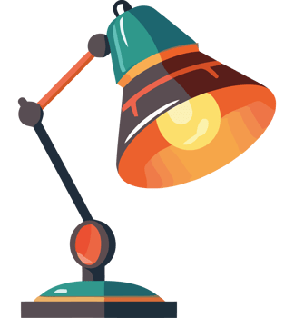 A lamp with a bulb on top of it png