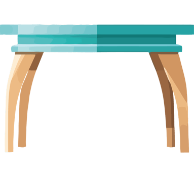 Table with legs in flat style png