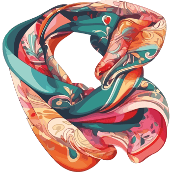 A colorful scarf with a pattern on it png