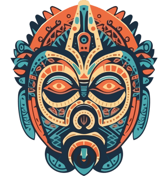 Tribal mask with tribal pattern png