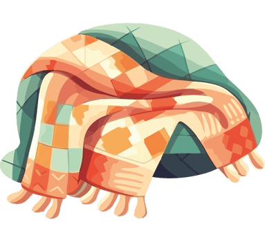 A blanket with a colorful pattern png