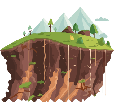 An illustration of a mountain with trees and water png
