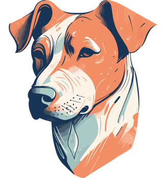 A dog's head is shown in an illustration png