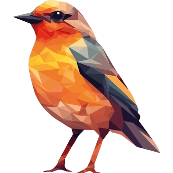 A bird is shown in a low polygonal style png