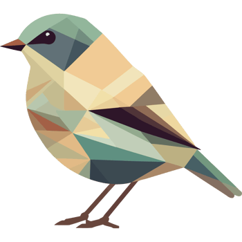 A bird is shown in a geometric style png