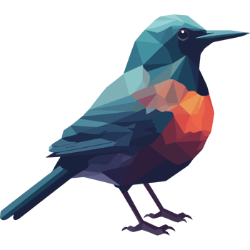 A bird with a colorful beak and orange and blue feathers png