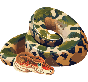 A snake with a camouflage pattern on its body png
