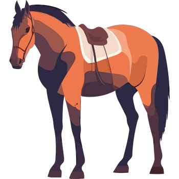 Horse with saddle on transparency background png