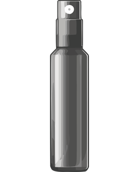 A spray bottle with a black lid png