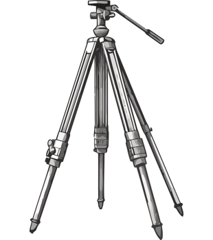 A drawing of a tripod on a transparency background png