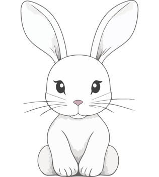 A white rabbit on a transparency background png