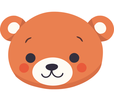 A cute brown bear with a big smile png