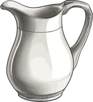 A white pitcher on a transparent background png