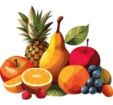 A bunch of fruit is shown in this illustration png