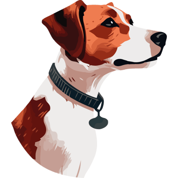 A dog with a collar on its neck png