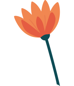 An orange flower with a green stem png