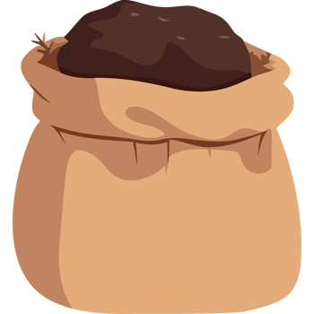A bag of dirt in a sack png