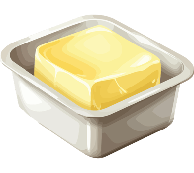 Butter in a container on a transparent background png