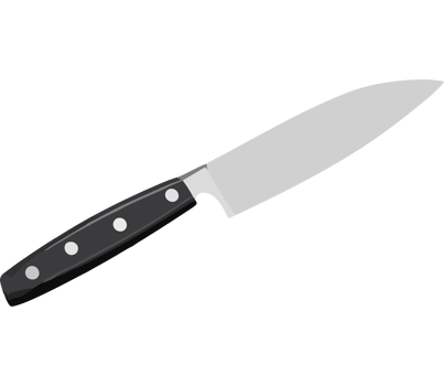 A knife is shown on a transparent background png