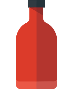 A red bottle with a black lid png
