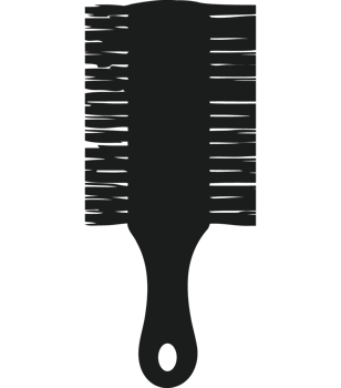 A black hair brush on a transparent background png