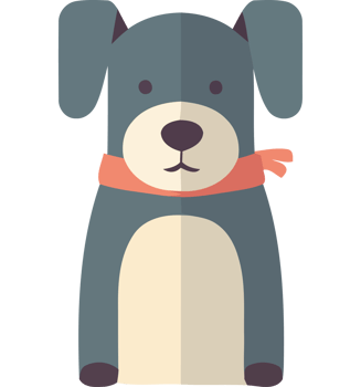 Dog icon with a red scarf png