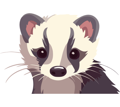 A cartoon ferret looking at the camera png