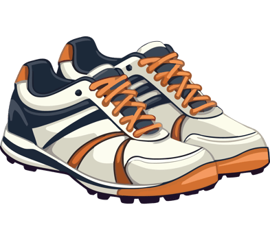 A pair of white and orange running shoes png