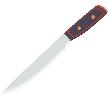 Sharp steel knife design icon png